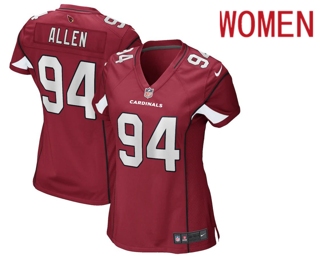 Women Arizona Cardinals #94 Zach Allen Nike Red Player Game NFL Jersey->women nfl jersey->Women Jersey